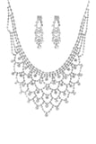 Fashion Design Rhinestone Necklace And Earring Set