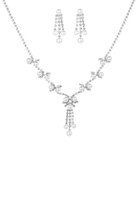 Fashion Multi Pearl Dangle Necklace And Earring Set