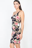 Floral Square Neck Bodycon Dress