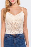 V-neck Scallop Lace Cami Top