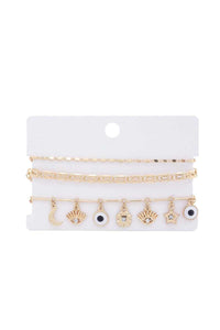 Eye Charm Bracelet Set