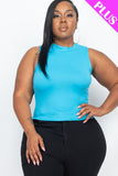 Plus Size Mock Neck Cropped Top