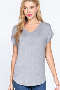 Dolman Slv V-neck Rayon Jersey Top