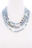 Chunky 4 Layered Bead Multi Necklace