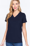 Short Sleeve V-neck Boxy Tee