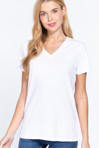 Short Sleeve V-neck Boxy Tee