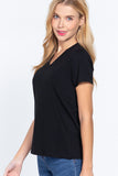 Short Sleeve V-neck Boxy Tee