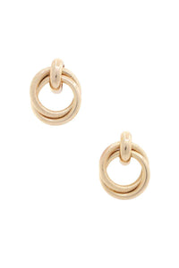 Double Circle Link Metal Earring