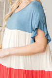 Tiered Colorblock Mini Dress
