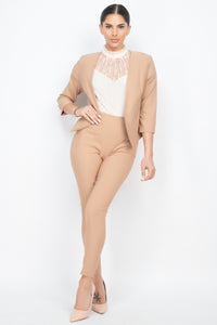 3/4 Sleeves Blazer & Capri Pants Set