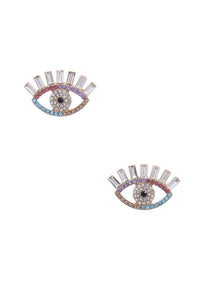 Rhinestone Eye Post Earring