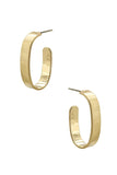 Metal Open Oval Hoop Earring