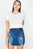 Ruched Sides Drawstring Crop Top