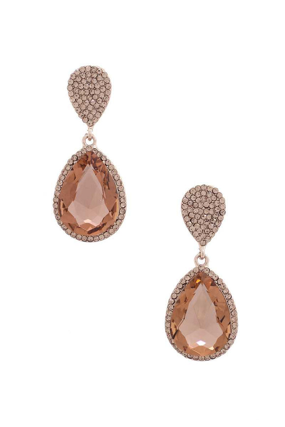 Teardrop Rhinestone Edge Elegant Earring