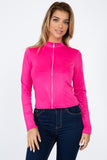 Mock Neck Zip Front Crop Top