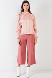 El Mirage Chiffon Bishop Sleeve Tie-neck Blouse Top