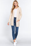 Raglan Slv Open Sweater Cardigan