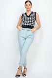 Double Button High-waisted Jeans