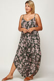 Plus Size Floral Print Jumpsuit