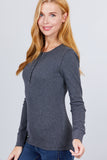 Long Slv Henley Thermal Top