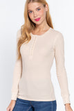 Long Slv Henley Thermal Top