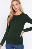 Long Slv Henley Thermal Top