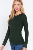 Long Slv Henley Thermal Top