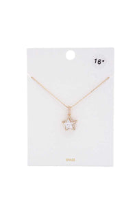 Star Rhinestone Charm Necklace