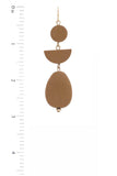 Geometric Wood Bead Dangle Earring