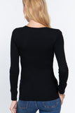 Long Slv V-neck Placket Thermal Top