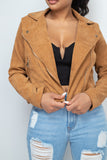 Corduroy Zipper Moto Jacket