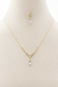 Dainty Crystal V Necklace