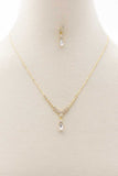 Dainty Crystal V Necklace