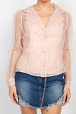 Long Sleeve Organza Blouse