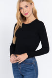 Long Slv Open Back Sweater Top