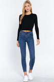 Long Slv Open Back Sweater Top