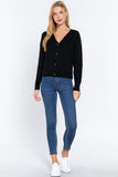 Long Slv V-neck Knit Cardigan