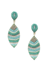 Multi Line Bead Tear Drop Earring