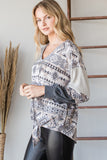 Beautiful Aztec Print Long Sleeve Sweater