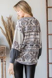 Beautiful Aztec Print Long Sleeve Sweater