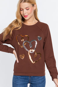 Sequins French Terry Pullover Top