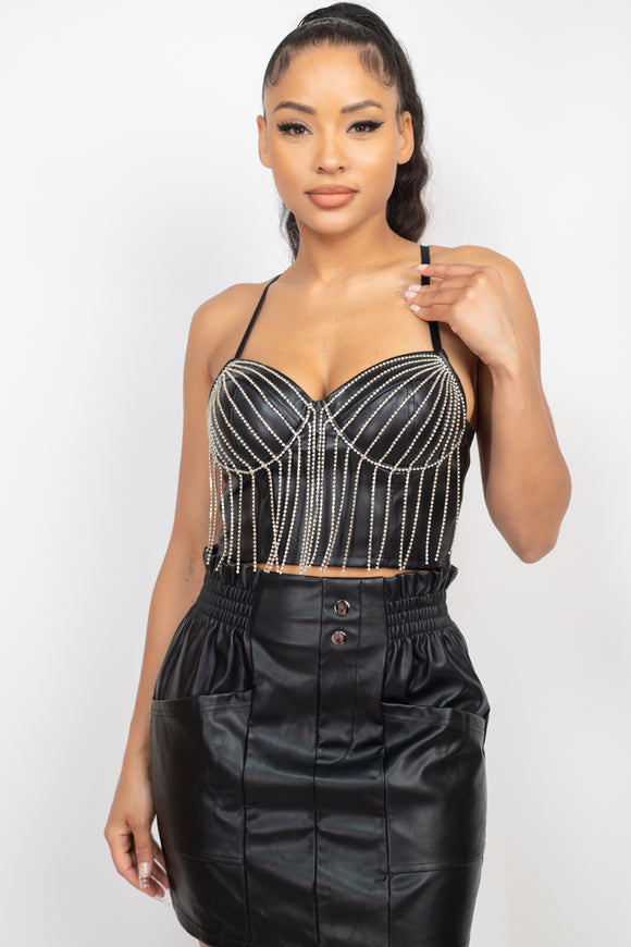 Bustier Stone Fringe Cami Top