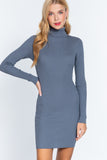 Turtle Neck Sewater Mini Dress