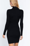 Turtle Neck Sewater Mini Dress