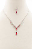 Marquise Shape Rhinestone Necklace