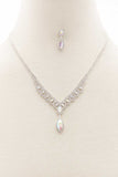 Marquise Shape Rhinestone Necklace