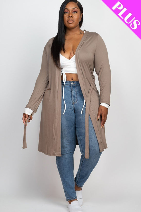 Long Sleeves Belted Cardigan