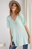 Loose Fit And Boxy Silhouette V Neckline Top