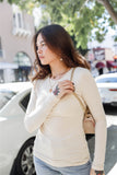 Beige Plain Second Skin Long Sleeve Top