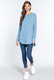 Long Slv Side Slit French Terry Tunic